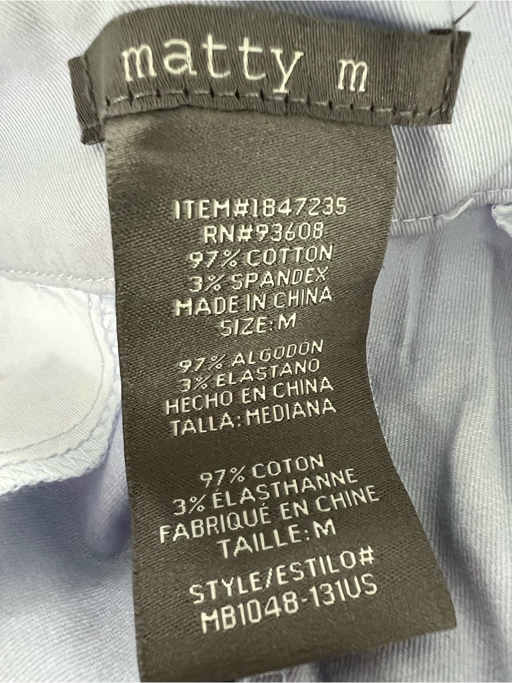 Matty M Light Gray Wonens Flat Front Shorts #167 - Picture 5 of 6
